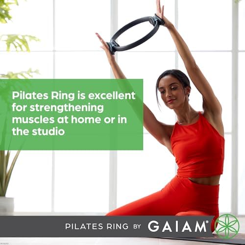 Gaiam Pilates Ring Fitness Circle, Toning Arms, Legs & Core (12", Black) — view 5