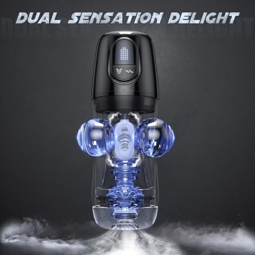 Image of EINSEO Male Masturbator with 5 Suction & 9 Vibration Modes | APP control, LCD display, transparent 3D sleeve, diamond grip, USB-C charging