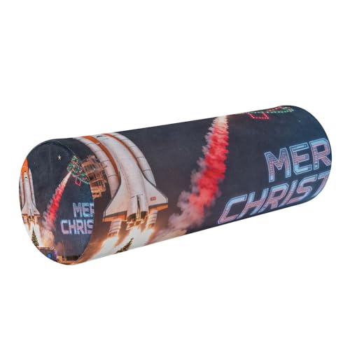 GuoChe NASA - Almohada redonda de espuma viscoelástica con temática de Estados Unidos con funda lavable para espalda, piernas, alivio cervical para abrazar el sueño