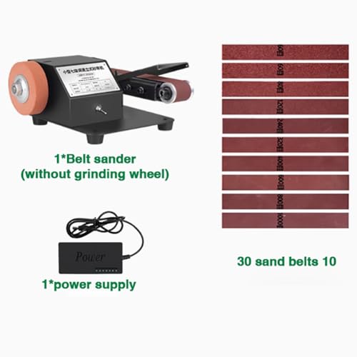 Mini Electric Belt Sander for Precision Polishing Knife Sharpener Tool with 10 Sanding Belt Adjustable Grinding Angles/7 Grinding Speed/Forward/Reverse Control/Wood Metal Working, Style 1