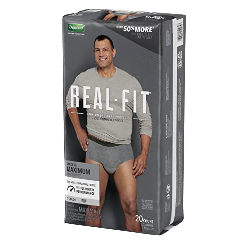 Image of Depend Real Fit Disposable Underwear Male Waistband Style Large /X-Large, 50979, Maximum, 40 Ct