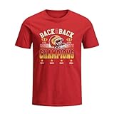 City Football Back to Back Championship Shirt Gifts for Men T-Shirt Mens Apparel, Red, XL