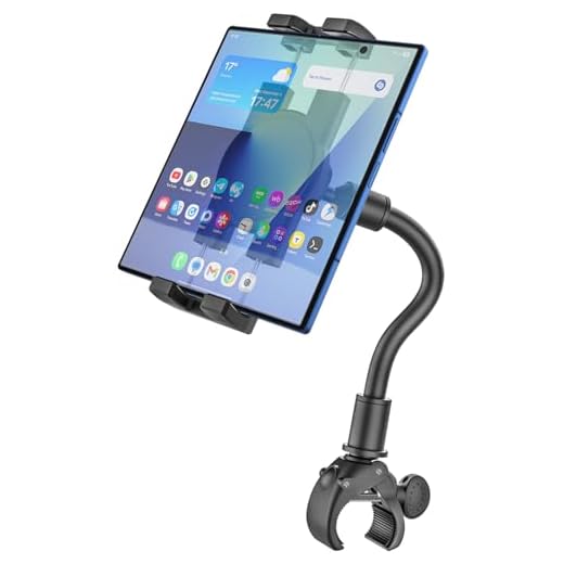 Phichy Exercise Bike Tablet Holder Mount for 4.7-11" Phone & iPad Gooseneck Tablet Stand for Spin Bike, Indoor Stationary Bicycle, Treadmill, Stroller Handlebar for iPad Pro, Air, Mini, iPhone, Tabs