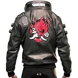 AR LEATHER Handmade Customized Cyberpunk 2077 Samurai Jacket – Ultimate Cyberpunk Cosplay Jacket for Men (US, Alpha, X-Large, Regular, Regular, Black)