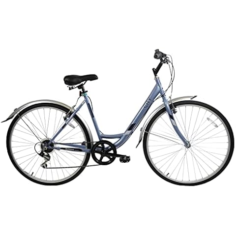 Professional City 700c Wheel Womens Touring Comfort Hybrid Trekking Bike 6 Speed Blue 19" Frame Cover