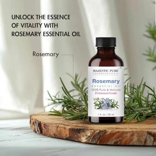 Image of Majestic Pure Rosemary Essential Oil for Diffuser - 1 Fl Oz | 100% Pure & Natural Ideal for diffuser use, aromatherapy, massage, soap making, candle making home fragrance