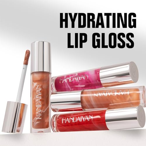 Nude Lip Gloss Hydrating Lip Glaze Velvet Long Lasting Waterproof Non Sticky Pink Lipgloss Marble Lipglaze Colourful Makeup Ladies Gift, Nourishing Lipstick,Moisturising Glossy Lipgloss for Women (03) - Image 7