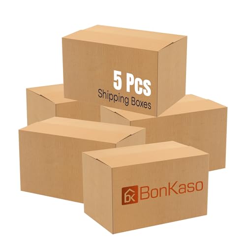 Image of BonKaso 5 Ply Corrugated Boxes for Packaging | 30 inchx19 inchx18 inch (Pack of 5) | Brown Cardboard Packing Boxes for Shipping, Moving & Storage | Large Carton Boxes for Courier & Goods Transportation