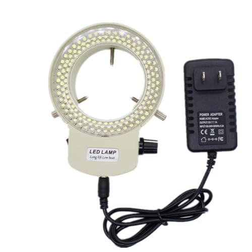 Image of Microscope Ring Light with LED 144B-ZK Illuminator White | for lab Stereo -Camera-Monocular Binocular Trinocular Lens Stereo Microscope-camera-Industry machine,Adjustable 144W