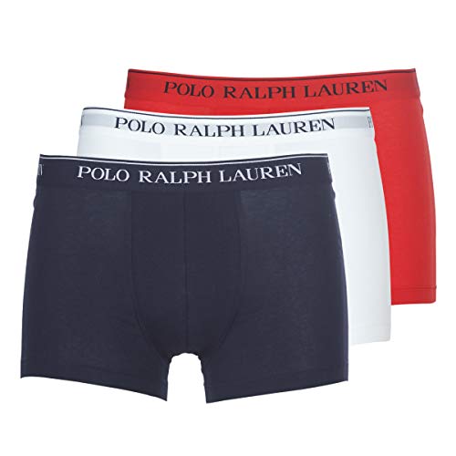 Polo Ralph Lauren Boxer classici da uomo (confezione da 3), Rosso, Bianco Blu marino (009), S