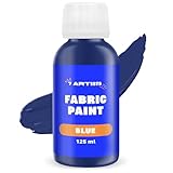 7 Artists Blue Fabric Paint 125 ml – Permanent Textile Paint for Clothes, Shoes & Denim | Water Based Jeans, Leather & Sneaker Paints | Washable Non-Toxic Fabric Dye for Cotton & Synthetic Fabrics