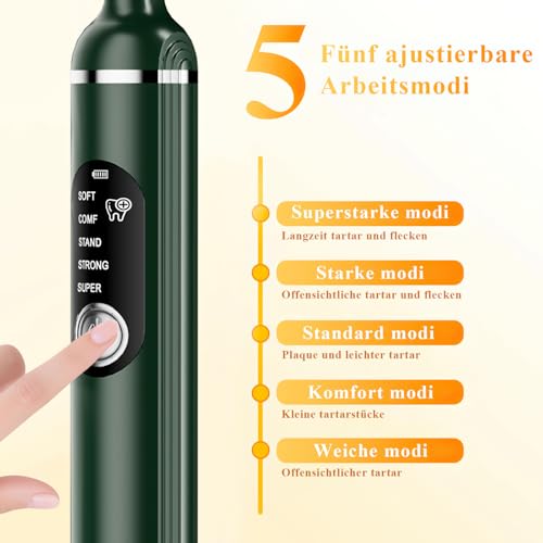 CIGAA Zahnsteinentferner, Zahnreiniger für Haustiere, Hund Zahnreinigung Kit, 5 einstellbare Modi Katzen Zahnreinigung Tools, Hund Zahnreinigung Set mit LED-Licht