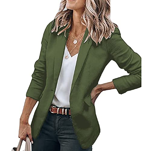 Women's Blazers Open Front Blazer Jackets Dressy Casual Lapel Office Suite Coat with Pockets Sleeveless & Long Sleeve