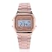 Produktbild Uhren für Männer, Digital-LED-Rücklicht-elektronische Edelstahl-Bügel-Uhr-Rechteck-Armbanduhr(Rose_Gold)