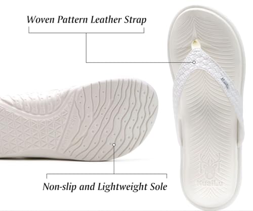 Image of KuaiLu Womens Flip Flops Arch Support Yoga Mat Cushioned Thong Sandals | Ladies Comfortable Walking Slides For Plantar Fasciitis Slip On Indoor Outdoor For Summer