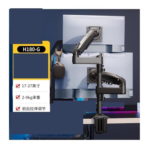 Support d'écran H180 blanc bras double ergonomique pour bureau moderne