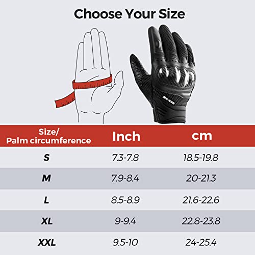 Freetoo Carbon Knuckle Armor Motorcycle Gloves For Men Women, Breathable Leather Road Riding Gloves With Tpr Palm Protection, Lightweight And Extra Grip Motorbike Gloves Touchscreen Compatible #TOP6