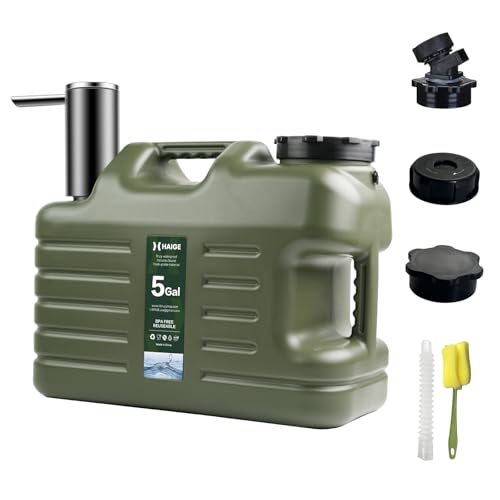 HAIGE Cantimplora de 5 galones con bomba táctil automática para camping y senderismo