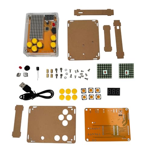 AZDelivery DIY Elektronik Bausatz - Konsole mit transparenten Gehäuse, Retro Handheld Elektronik Kit für Anfänger & Fortgeschrittene, Lötset zum Löten Lernen & Basteln mit LED-Matrix und Punktanzeige