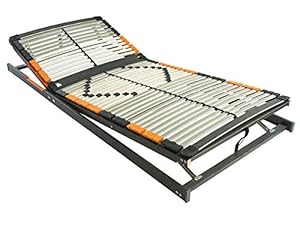 BMM Lattenrost 100x200 cm Premium XXL bis 180 kg/Kopfteil- und Fußteilverstellung/Fertig montiert/7 Zonen/für alle Matratzen/Höhe 10 cm/Lattenroste produziert in Deutschland