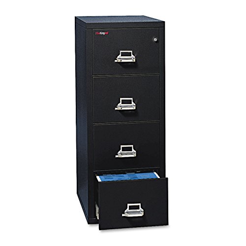 FireKing 42125CBL Four-Drawer Vertical File, 20-13/16w x 25d, UL 350° for Fire, Legal, Black