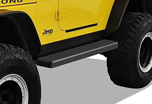 APS (Black 5 inches 304 Stainless Steel Running Boards Nerf Bars Side Steps Compatible with Jeep Wrangler 1987-2006