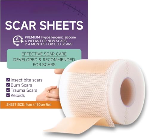 Silicone Scar Sheets Silicone Scar Tape Scar Tape for Surgical Scars Silicone Scar Removal Strips for Surgical C-Section Tummy Tuck Keloid Scars(1.6X 59 Roll-1.5M) Keloid Bump Removal