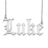 HUAN XUN Custom Old English Pendant Jewelry Stainless Steel Name Necklace Luke