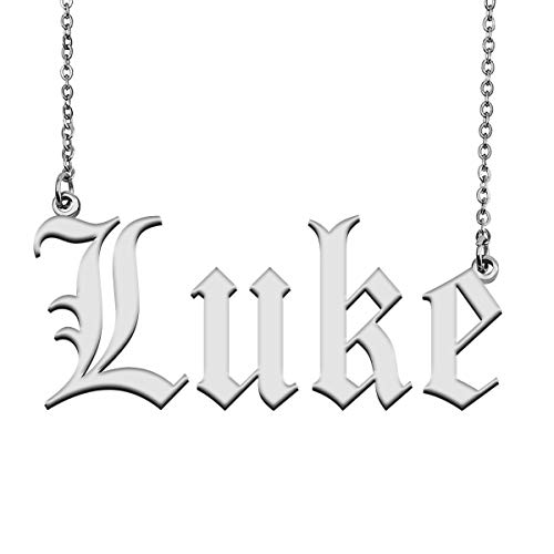 HUAN XUN Custom Old English Pendant Jewelry Stainless Steel Name Necklace Luke