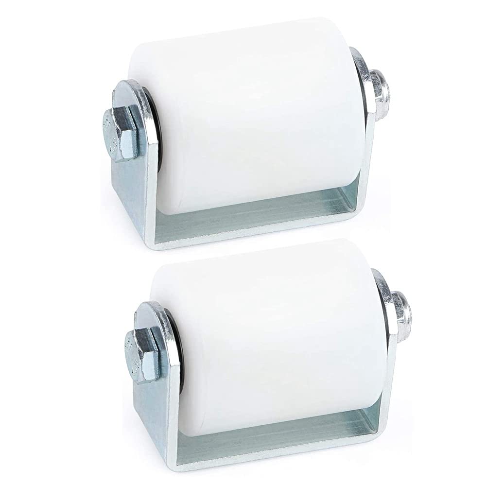 Katigan 2Pcs Slide Gate Guide Roller 3 Inches Hard Nylon Sliding Rolling Gates Guider Heavy Duty Bearing Side Roller