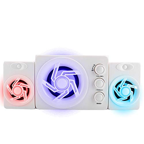 Computer-Lautsprecher, Mini-Desktop-Computer Soundbox Multimedia Haushalt Kleine Heimlautsprecher Buntes Licht