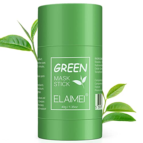 Green Tea Purifying Clay Mask Stick, Green Mask Stick, Face Moisturizes, Oil Control, Deep Pore Cleansing, Blackhead Remover, Skin Texture Improving for All Skin Types