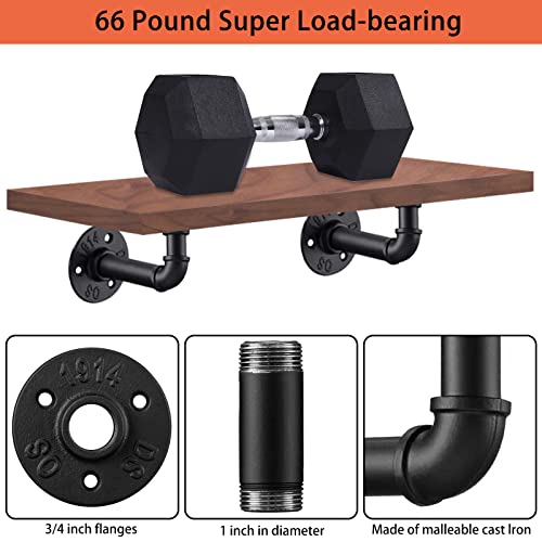 Industrial Diy Pipe Shelf Brackets,Vintage Black Iron Wall Mount Pipe Shelving Bracket, Rustic Home Pipe Shelf, 8 Pack #TOP1