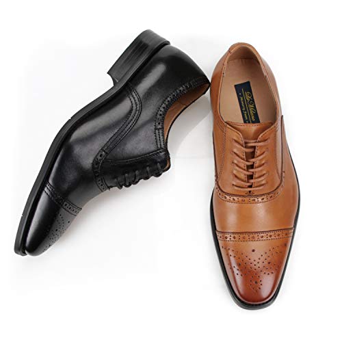 Mens Cap Toe Oxford Leather Lace Up Classic Comfortable Modern Formal Business Dress Shoes for Men2