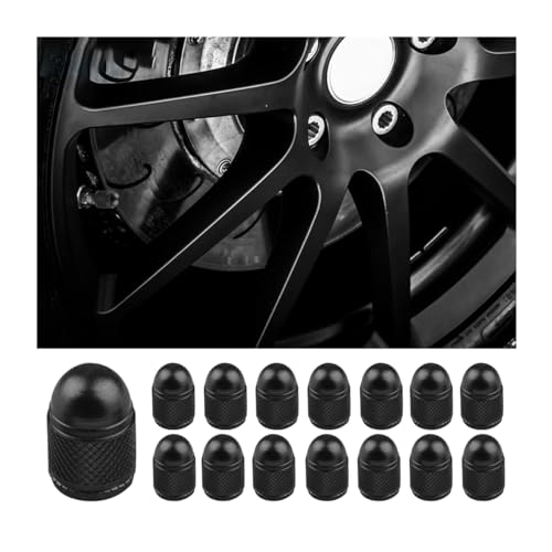 JNNJ 15 Piezas Tapas De Válvula, Tapas De Vástago De Válvula Neumático Aluminio a Prueba Polvo, Tapas Válvula Bullet para Neumáticos Coche, Accesorios para Válvulas Neumáticos para Coche(Negro)