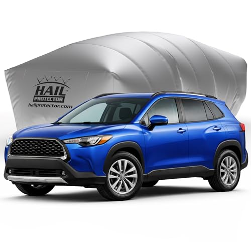 Hail Protector Car Cover, Inflatable Hail Proof Shield for SUV, Truck & Van, Portable Protection Against Any Size Hailstones, Complete System - SUV2 (Silver)