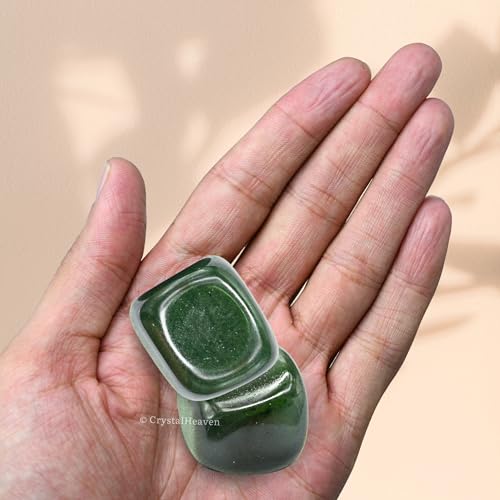 Image of Certified Dark Green Aventurine Crystal Healing Tumbled Stone, Natural Polished Crystals for DIY Crafts, Manifestation, Meditation, Pooja Feng Shui and Reiki Healing (30 Grams)