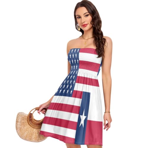 Robe d'été décontractée pour femme GuoChe avec drapeau des États-Unis