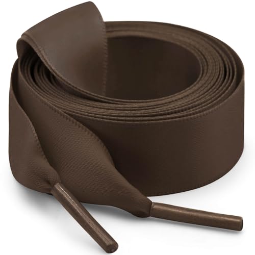 Image of Flat Satin Ribbon Shoelaces WEGOODZF 2cm Wide Shoestrings for Women Girls[2 Pair]