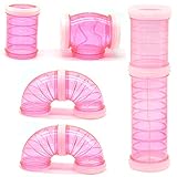 Hamster Tube Set, Transparent Curved Pipe Pet Cage Tunnel DIY Creative Connection Tunnel Excercise Toy for Mouse Hamster Rat and Other Small Animals