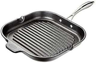 Stellar SX45 Grill Pan Ribbed Skillet 28cm x 28cm Griddle with Ridges, Ceramic Coating, Induction Ready, Dishwasher & Oven Safe - Fully Guaranteed