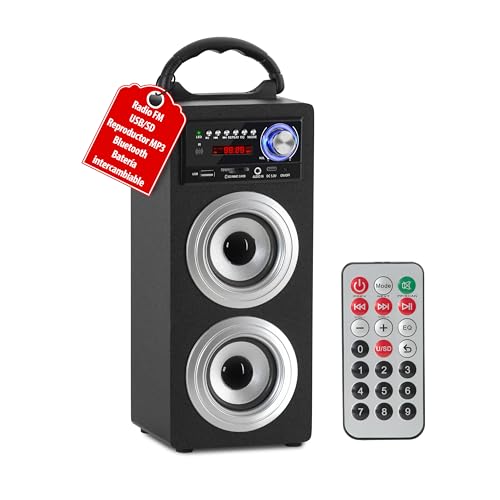 McGrey BS 20 Beachside, Altavoz Bluetooth portátil con batería reemplazable; Radio FM (30 preajustes), reproducción USB/SD MP3, Entrada AUX, Control Remoto. Plateado
