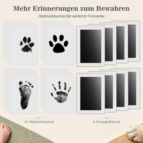 Nabance Fußabdruck & Handabdruck Baby Set Baby Abdruckset 0-6 Monate