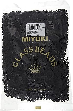 Miyuki TILA Half Cut 5x2.3mm 2 Hole Black Opaque Matte HTL401F 250Gms Bulk Bag of Japanese Glass Beads