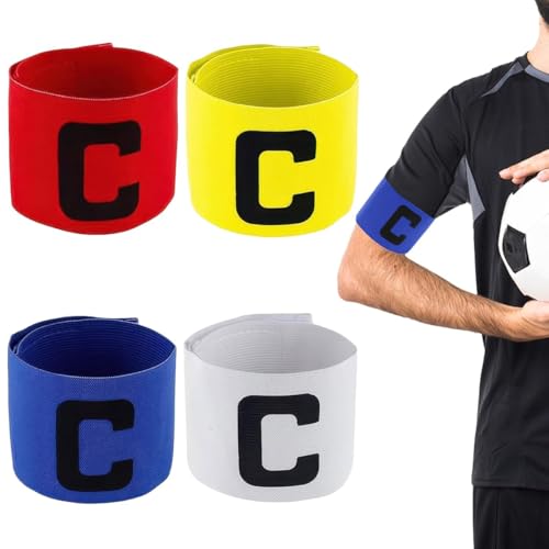 Image of 4Pcs Captains Armband, Adjustable Multicolor Elastic for Football