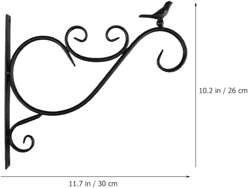 Yardwe Hanging Basket Hooks Outdoor Heavy Duty Iron Flower Pot Bracket Streamlined Design Easy Installation Safe for Outdoor