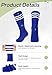 Zando Kids Halloween Soccer Socks Boys Basketball Athletic Stockings Leg Warmers Todller Girls School Uniform Dress Socks for Teens Compression Tube Socks with Stripes Blue White 6-9 Years