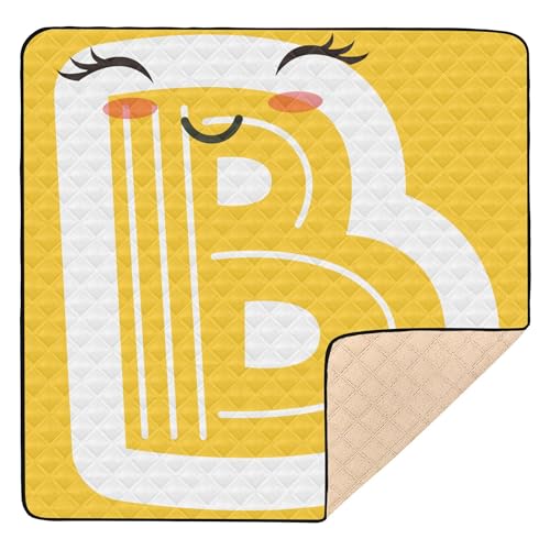 B - Alfombra de juego grande y resistente para bebé, no tóxica, para actividades de entretenimiento, para bebés y niños pequeños, 50 x 50 pulgadas