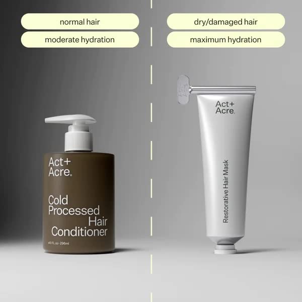 ACT+ ACRE Cold Processed 1% Vitamin B-5 Fine Hair Conditioner - Sulfate Free Conditioner Hair Treatment with Amaranth and Moringa Oil for Moisture, Elasticity and Shine (10 Fluid Ounces)