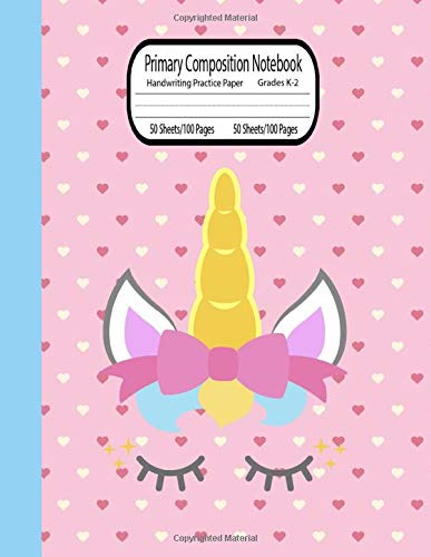 Primary composition notebook grades k-2: Primary Composition Notebook with picture space | top half